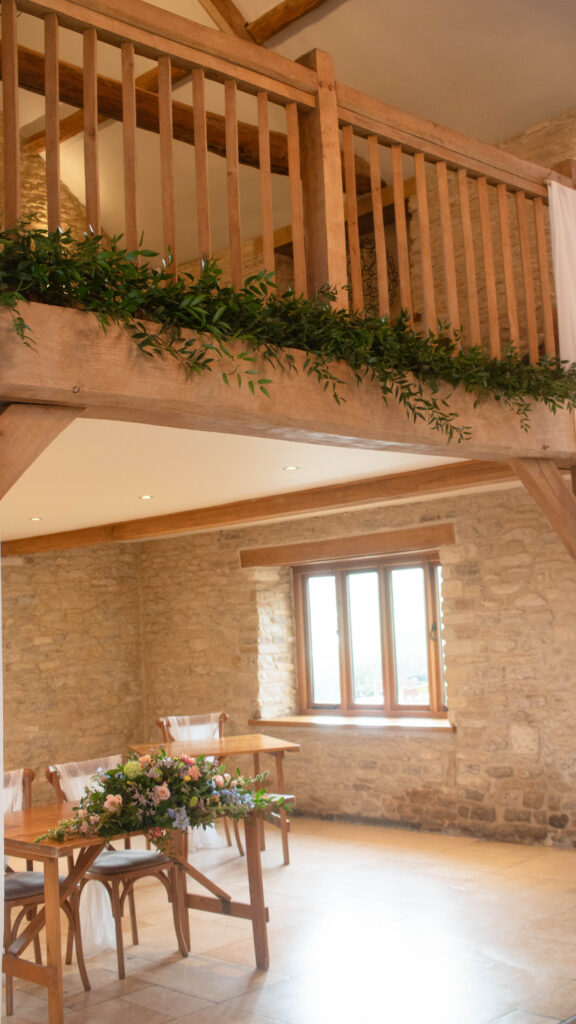 Foliage garland at The Kinsgcote Barn 